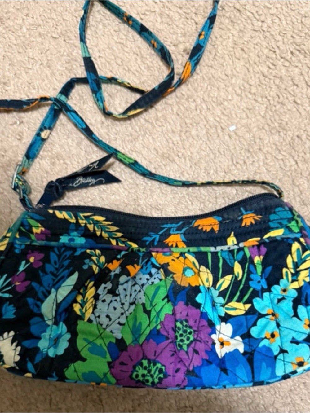 Vera Bradley Navy Floral Quilted Crossbody